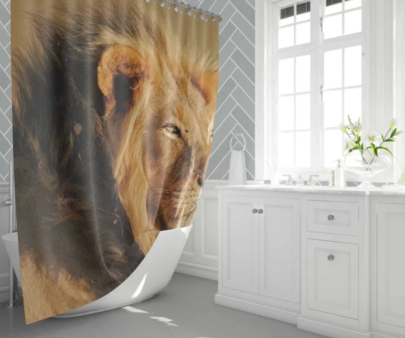 Roaring Lion Fierce Shower Curtain 1