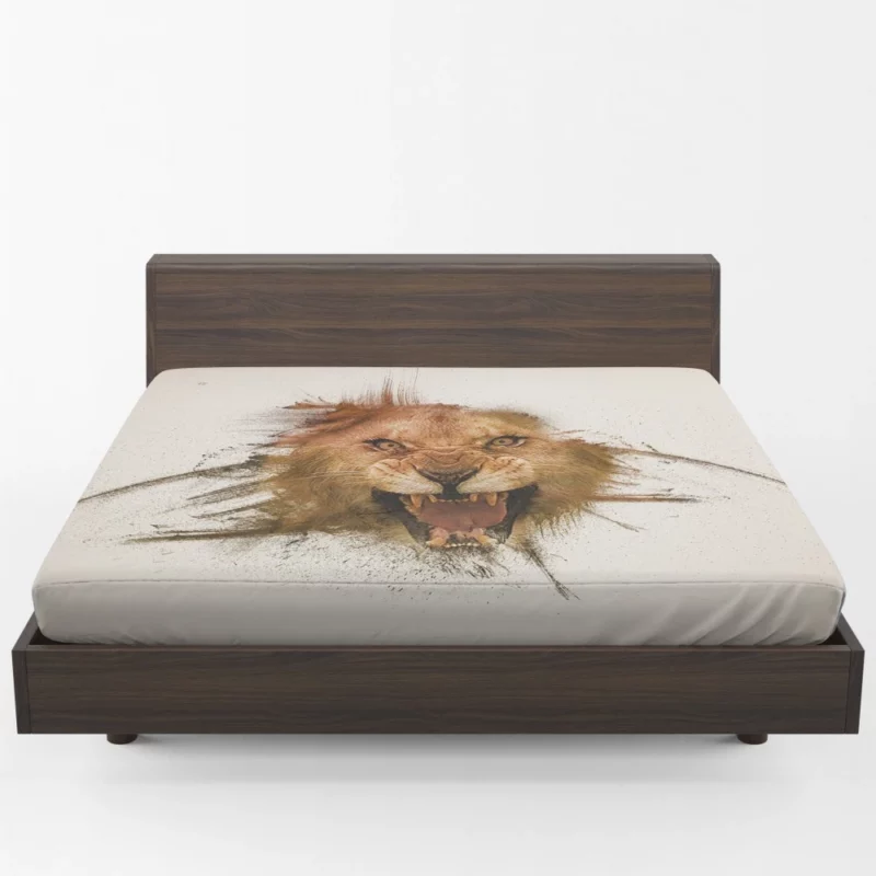 Roaring Lion King of Wilderness Fitted Sheet