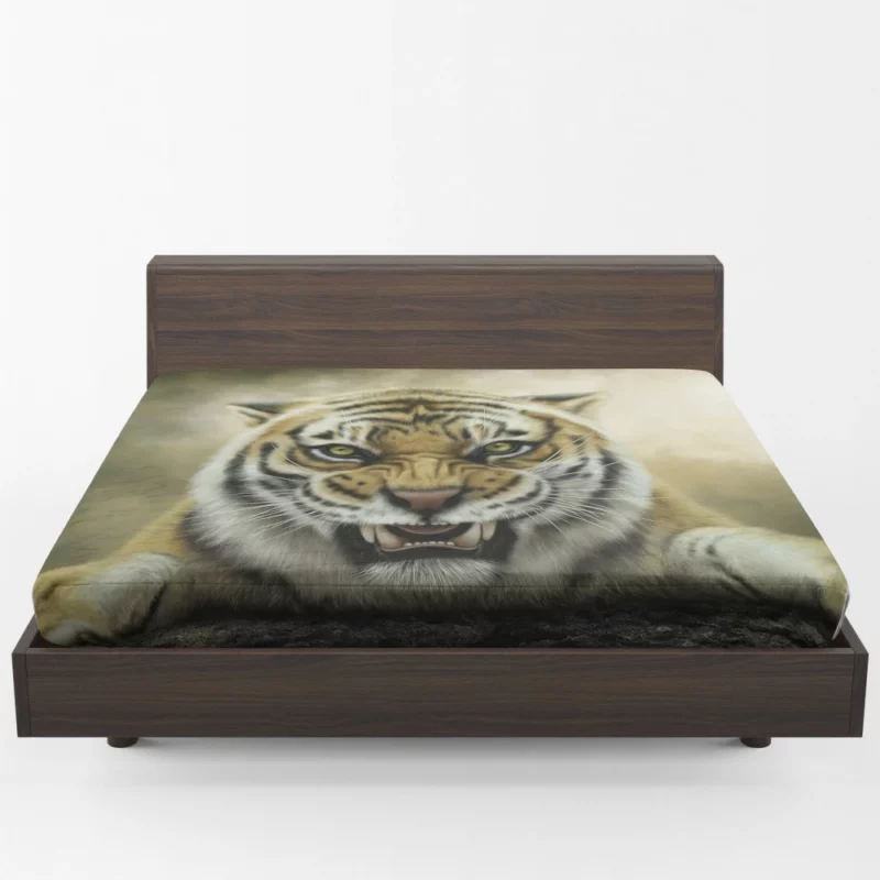 Roaring Tiger in Stunning Artwork Fitted Sheet