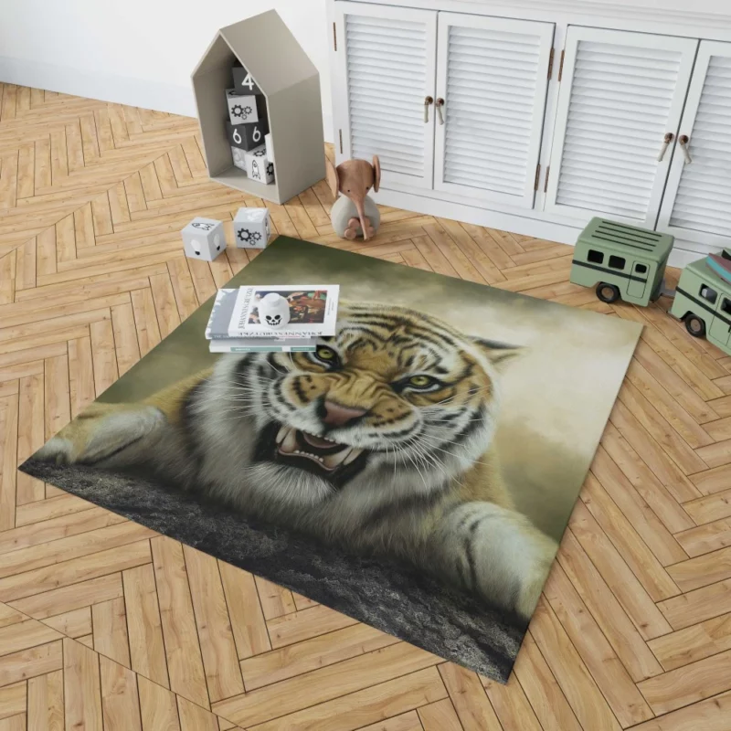 Roaring Tiger in Stunning Artwork Rug 1