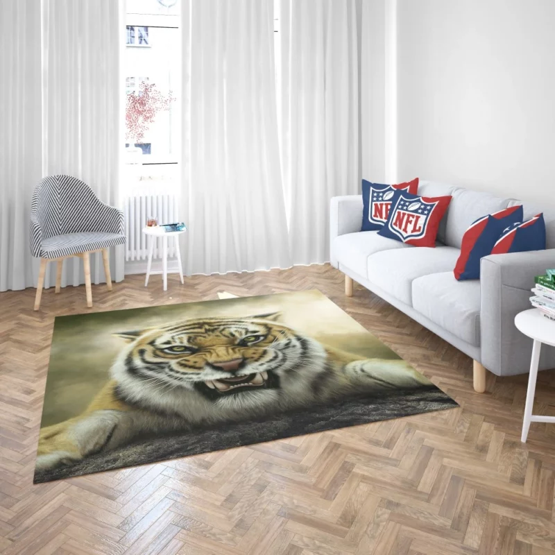 Roaring Tiger in Stunning Artwork Rug 2