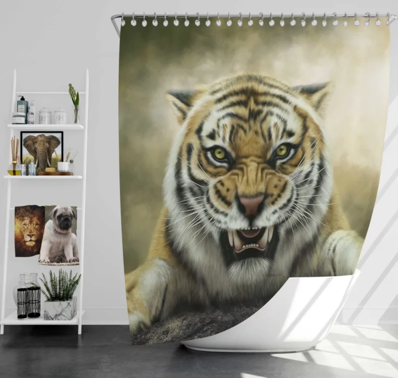 Roaring Tiger in Stunning Artwork Shower Curtain