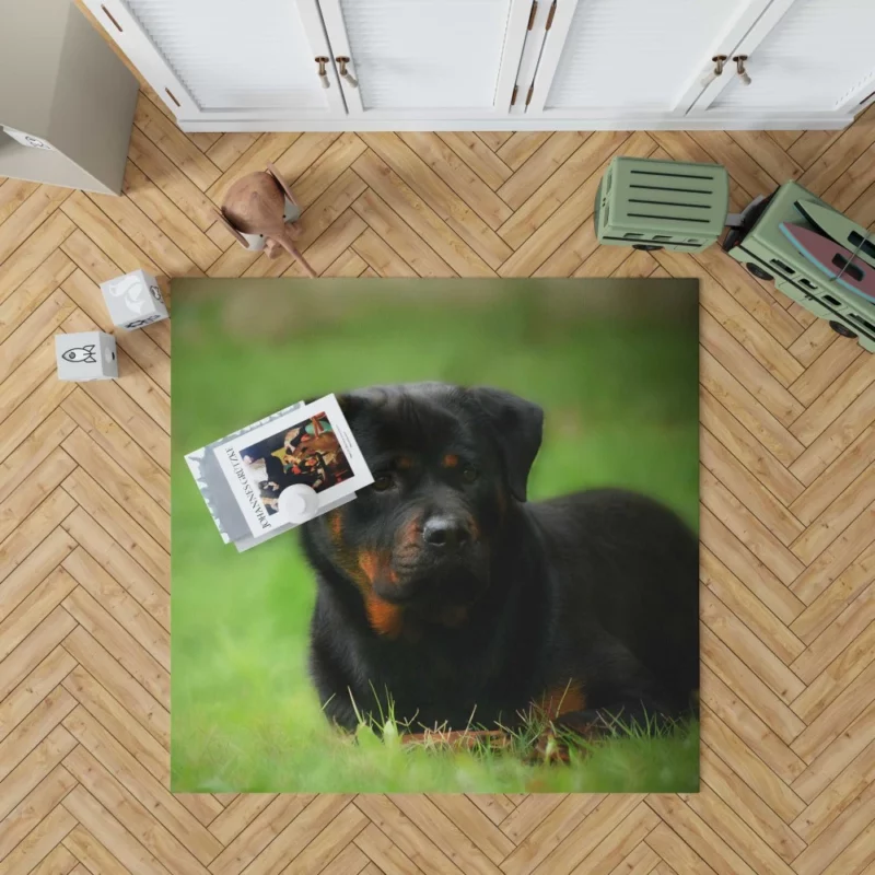 Rottweiler Strength Faithful Guardian Rug