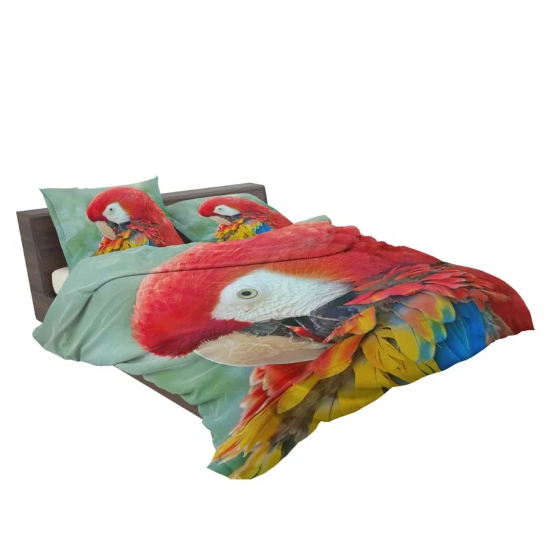 Scarlet Macaw Feathered Brilliance Tropical Charm Bedding Set 2