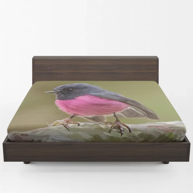 Scarlet Robin Artful Stance Painted Bird Fitted Sheet