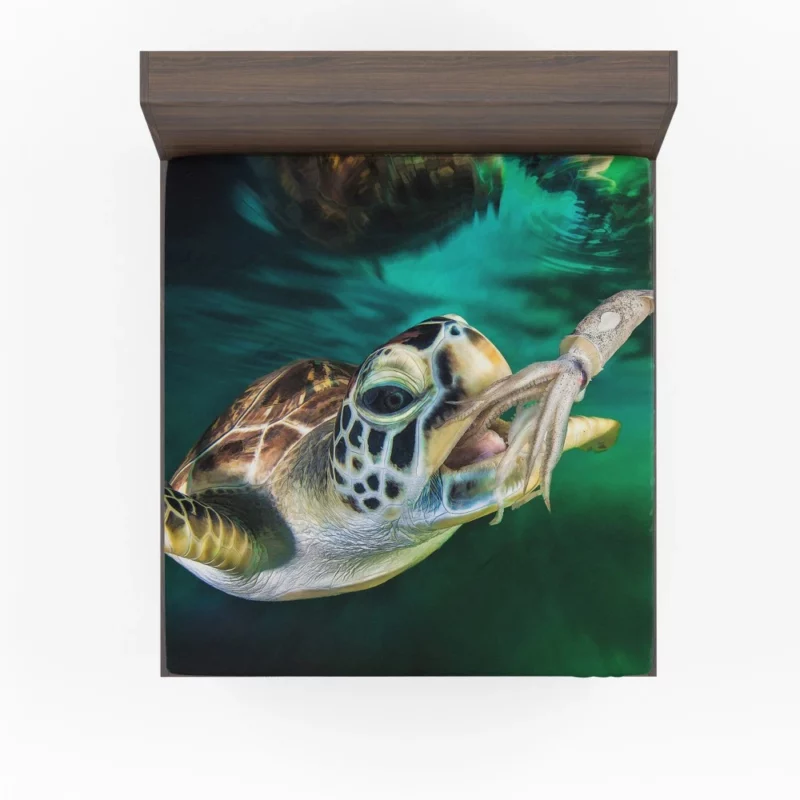 Sea Turtle Oceanic Encounter Squid Meal Fitted Sheet 1