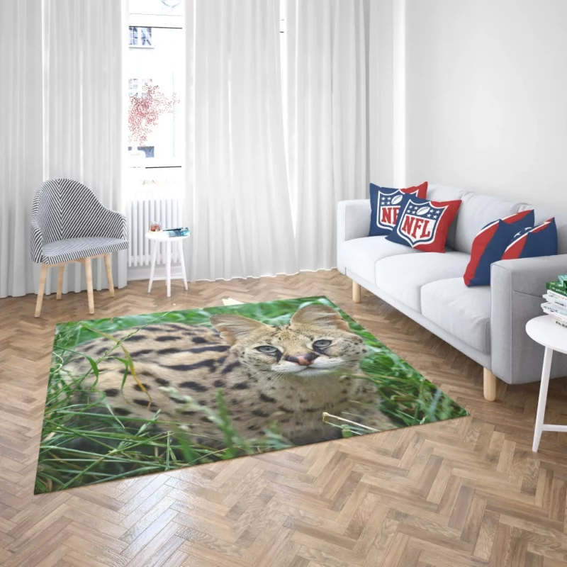 Serval in Grass Wild Elegance Rug 2