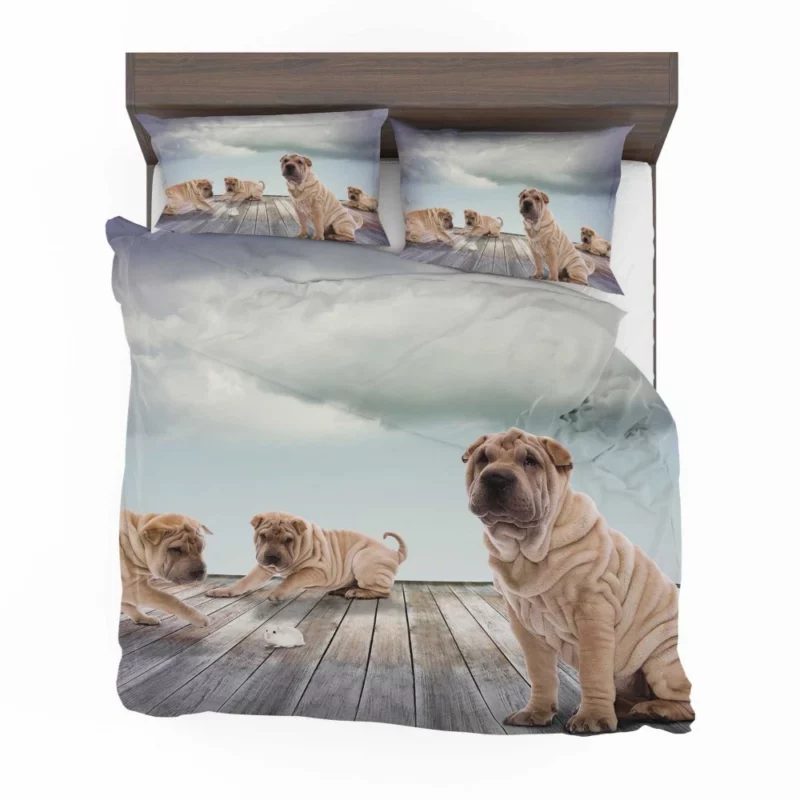 Shar Pei Mouse Encounter Curious Watch Bedding Set 1