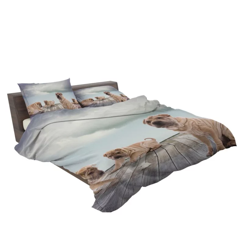 Shar Pei Mouse Encounter Curious Watch Bedding Set 2