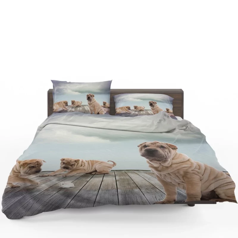 Shar Pei Mouse Encounter Curious Watch Bedding Set