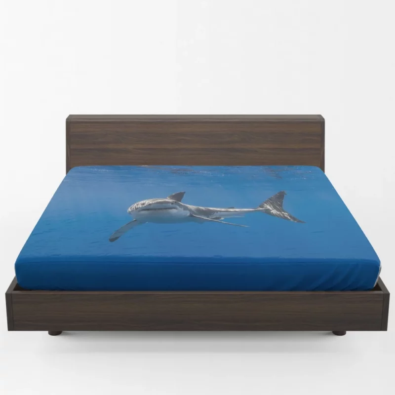 Shark Underwater Pursuit Ocean Drama Fitted Sheet