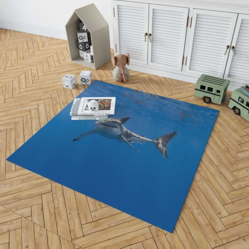 Shark Underwater Pursuit Ocean Drama Rug 1