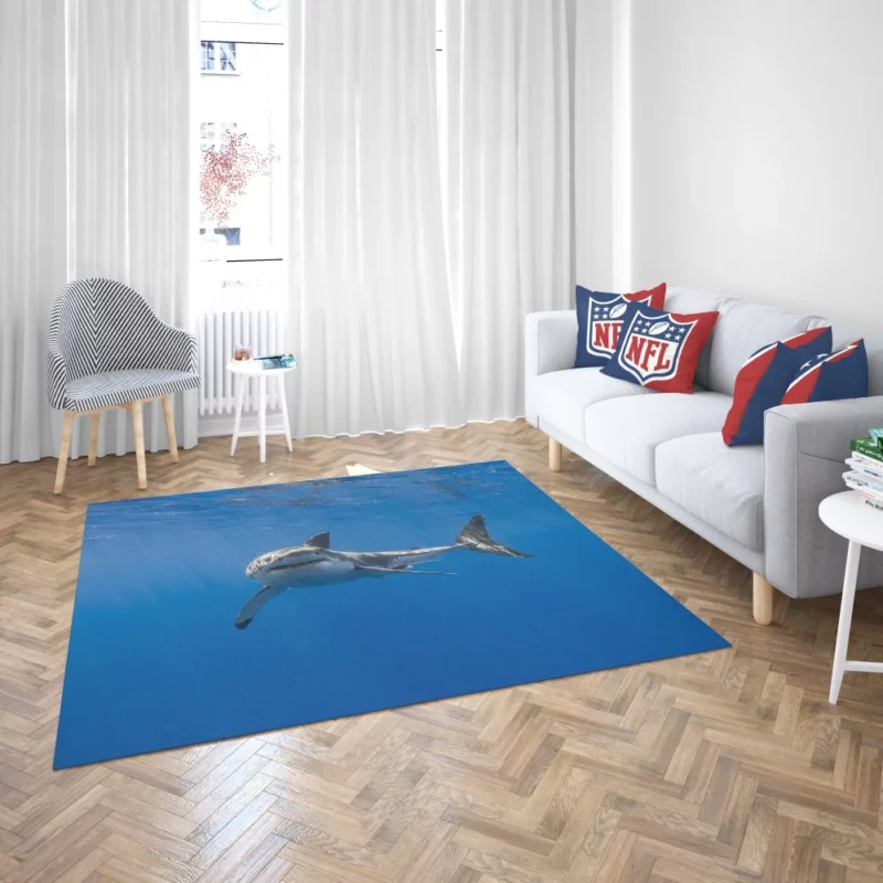 Shark Underwater Pursuit Ocean Drama Rug 2