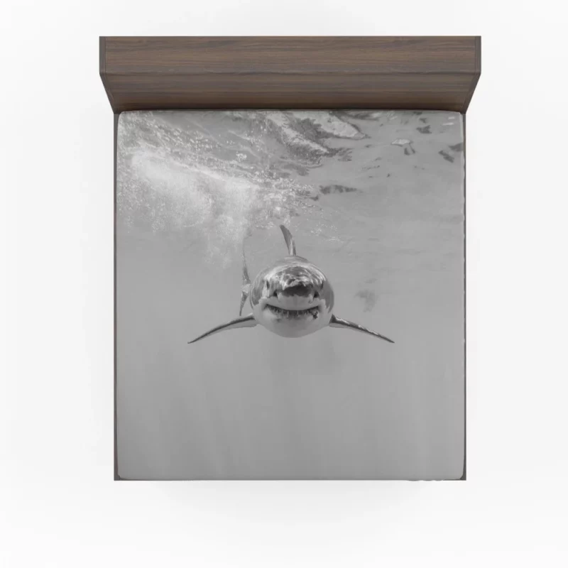 Shark in Underwater Realm Aquatic Majesty Fitted Sheet 1