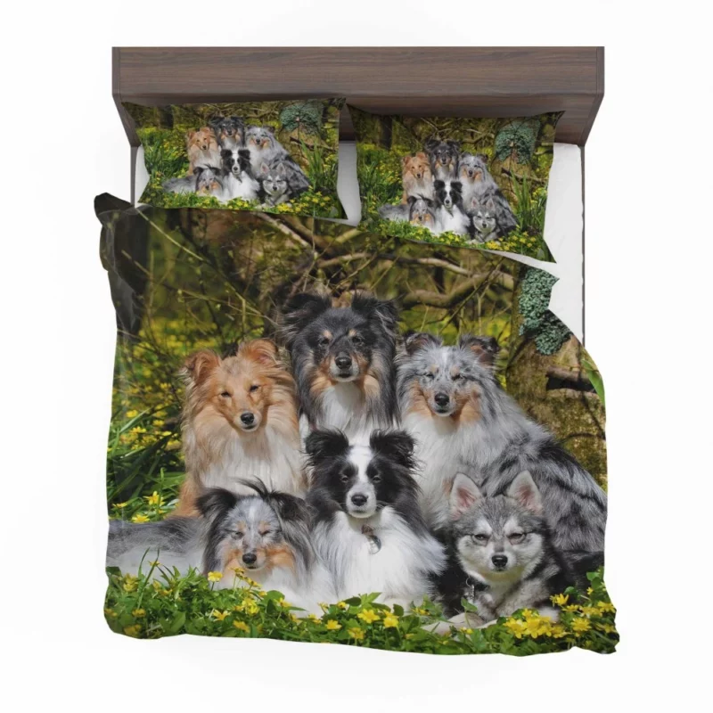 Sheltie and Alaskan Klee Kai Gathering Bedding Set 1