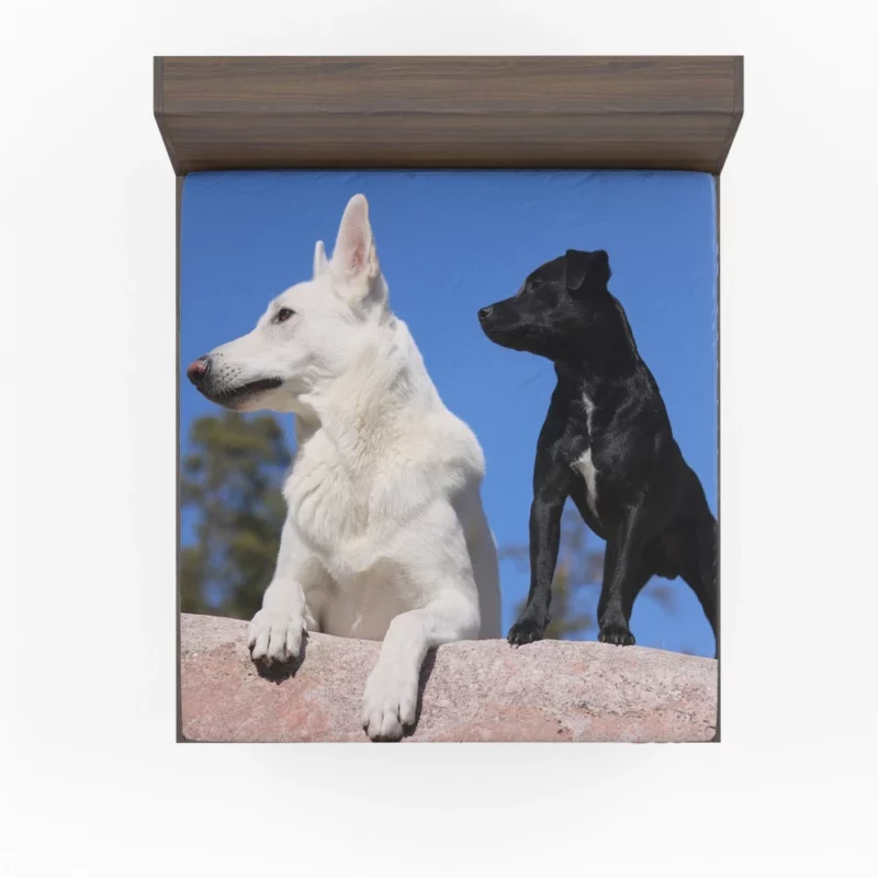 Shepherd and Terrier Duo Loyal Companions Fitted Sheet 1