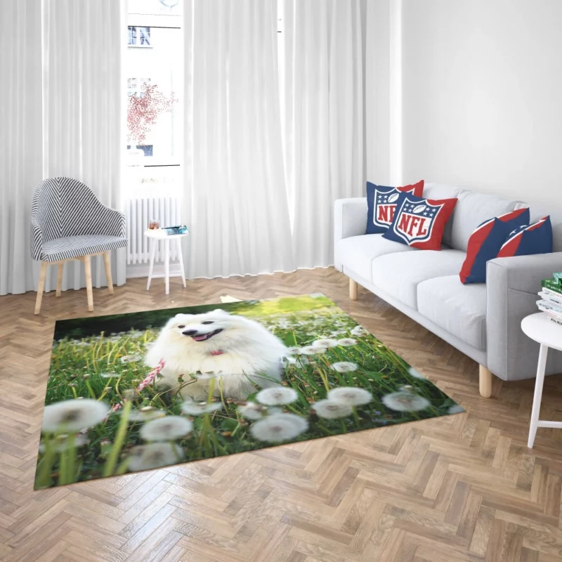 Shetland Sheepdog Amidst Dandelions Rug 2