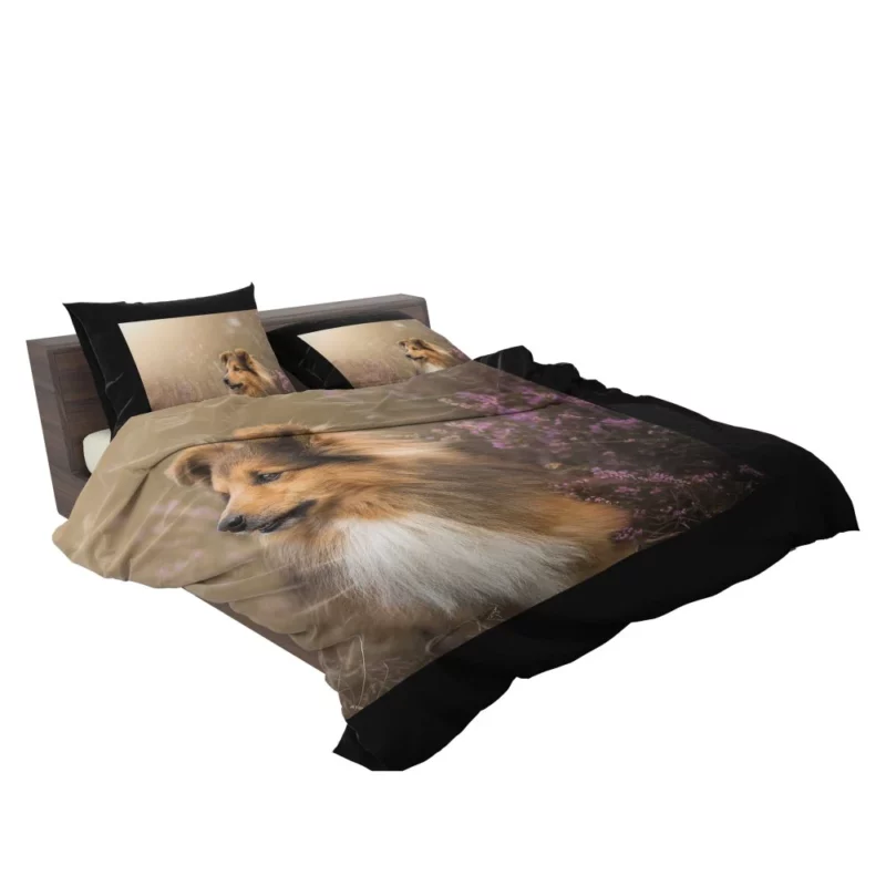 Shetland Sheepdog Amidst Flowers Bedding Set 2