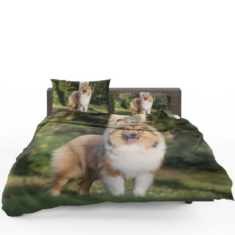 Shetland Sheepdog in Fall Leafy Whimsy Bedding Set