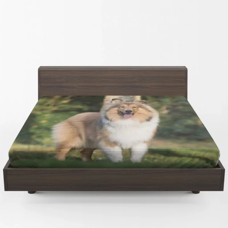 Shetland Sheepdog in Fall Leafy Whimsy Fitted Sheet