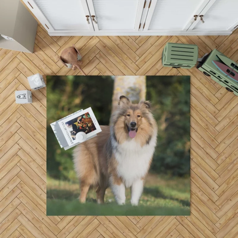 Shetland Sheepdog in Fall Leafy Whimsy Rug