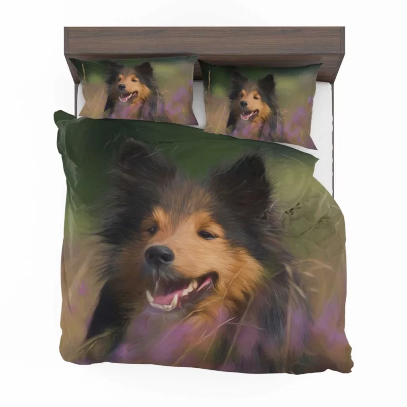 Shetland Sheepdog in Oil Paint Artistic Canine Bedding Set 1