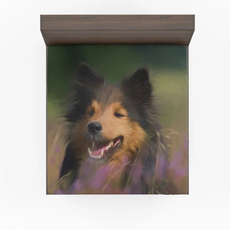 Shetland Sheepdog in Oil Paint Artistic Canine Fitted Sheet 1