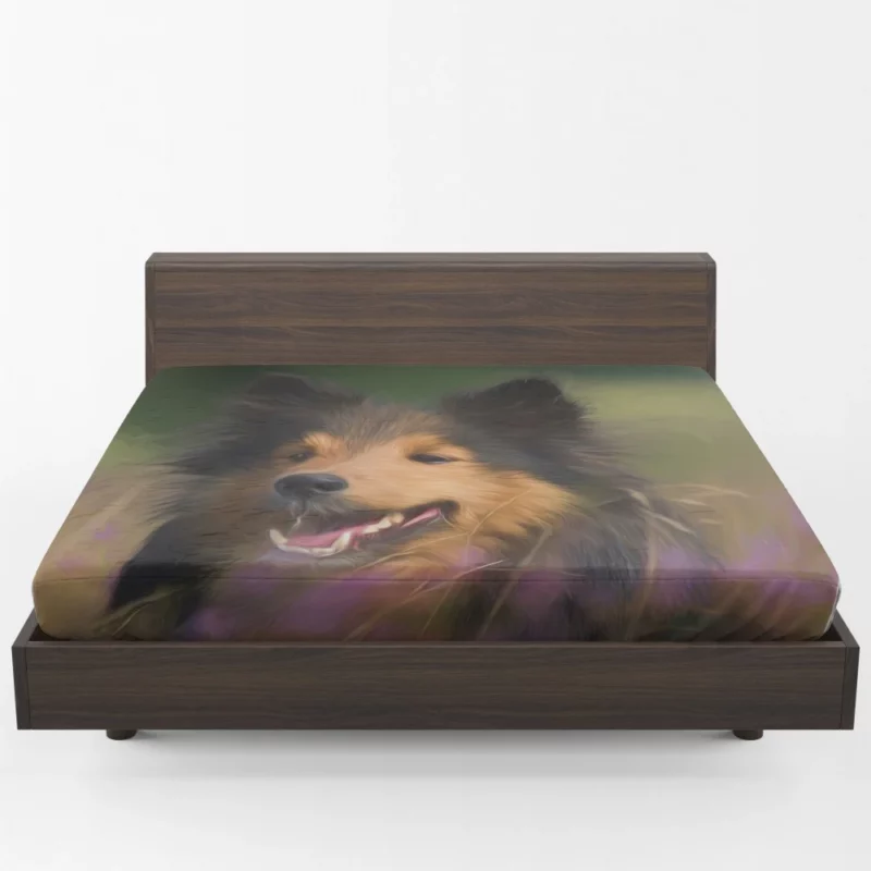 Shetland Sheepdog in Oil Paint Artistic Canine Fitted Sheet