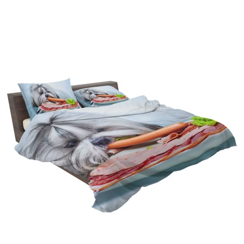 Shih Tzu with Sausage Playful Whimsy Bedding Set 2