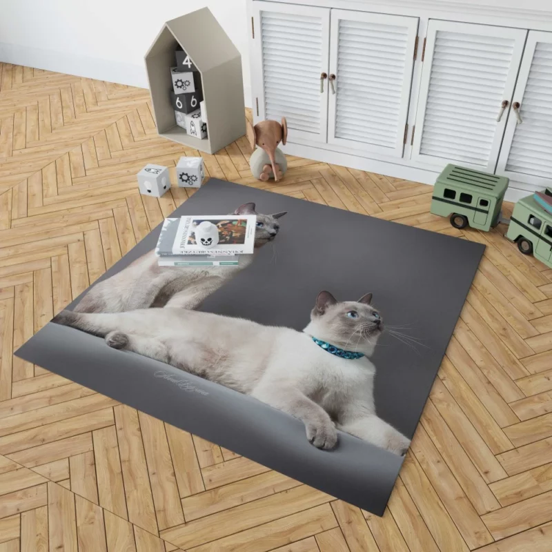 Siamese Duo Feline Companionship Rug 1