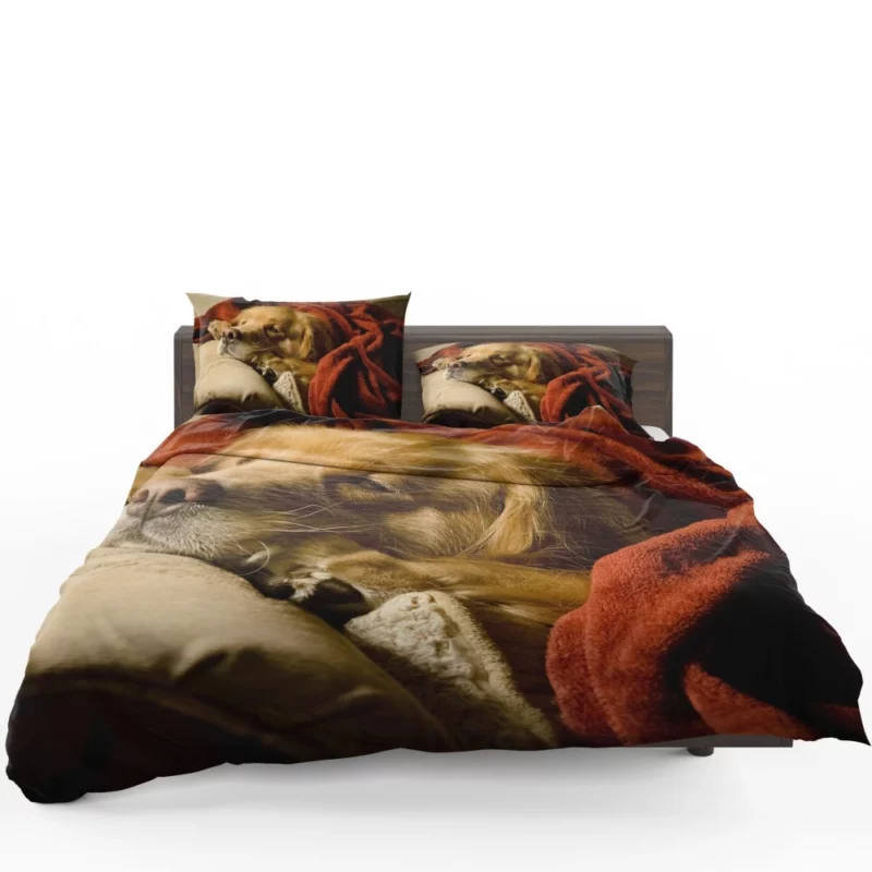 Sleeping Golden Retriever Tranquil Slumber Bedding Set