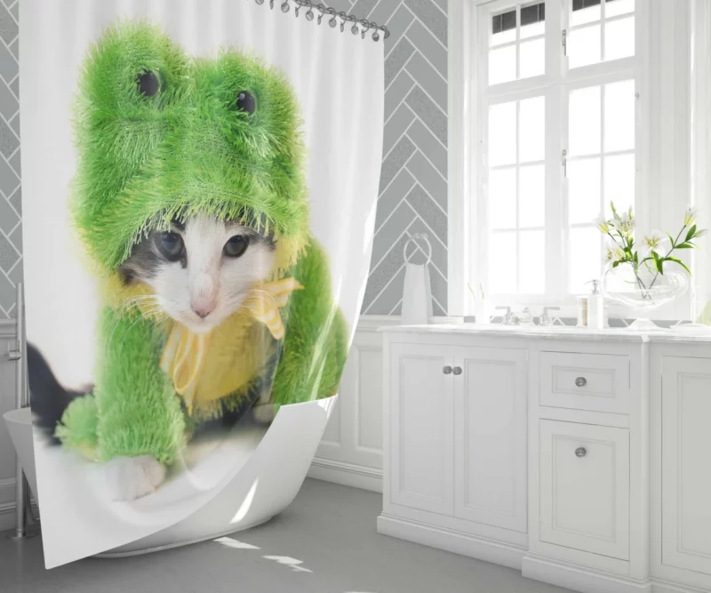 Sleeping Kitten Dreamy Innocence Shower Curtain 1