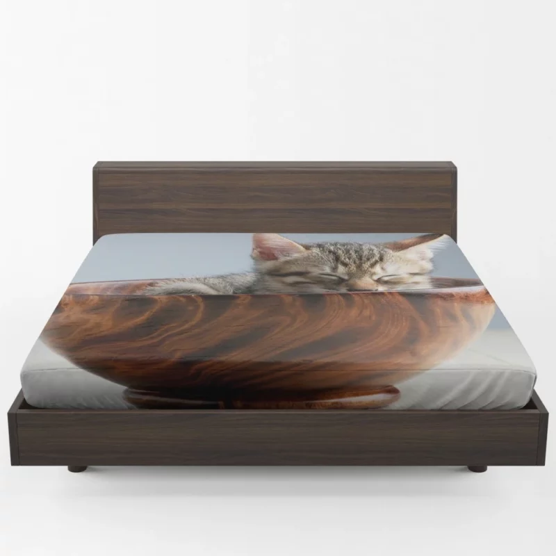 Sleeping Kitten Innocent Slumber Fitted Sheet