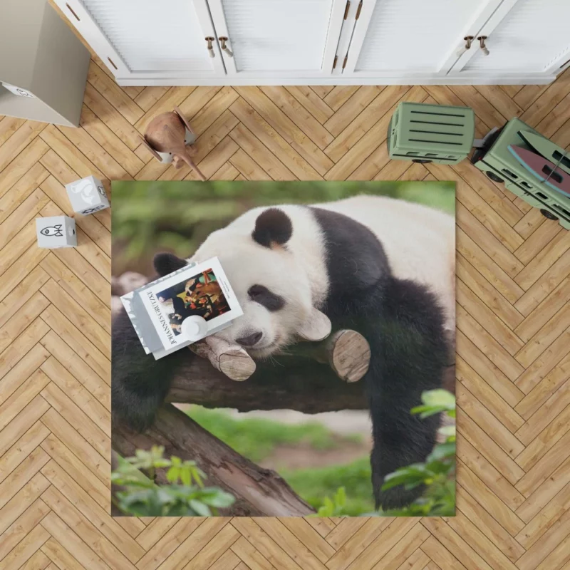 Sleeping Panda Cute Repose Rug