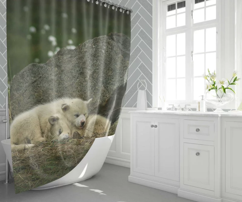 Sleeping Puppies Furry Dreamland Shower Curtain 1