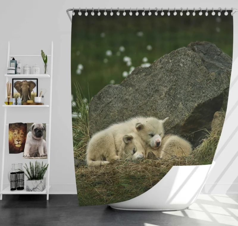 Sleeping Puppies Furry Dreamland Shower Curtain