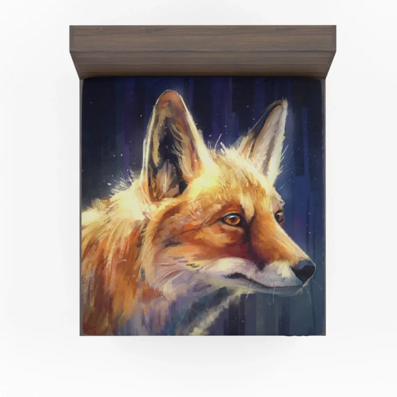 Sly Fox Intriguing Stare Wilderness Charm Fitted Sheet 1