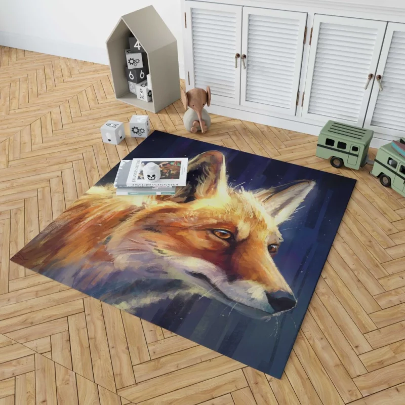 Sly Fox Intriguing Stare Wilderness Charm Rug 1