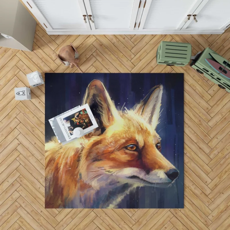 Sly Fox Intriguing Stare Wilderness Charm Rug