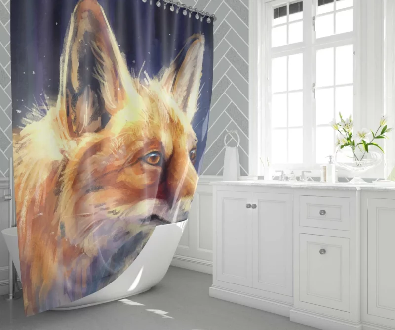 Sly Fox Intriguing Stare Wilderness Charm Shower Curtain 1