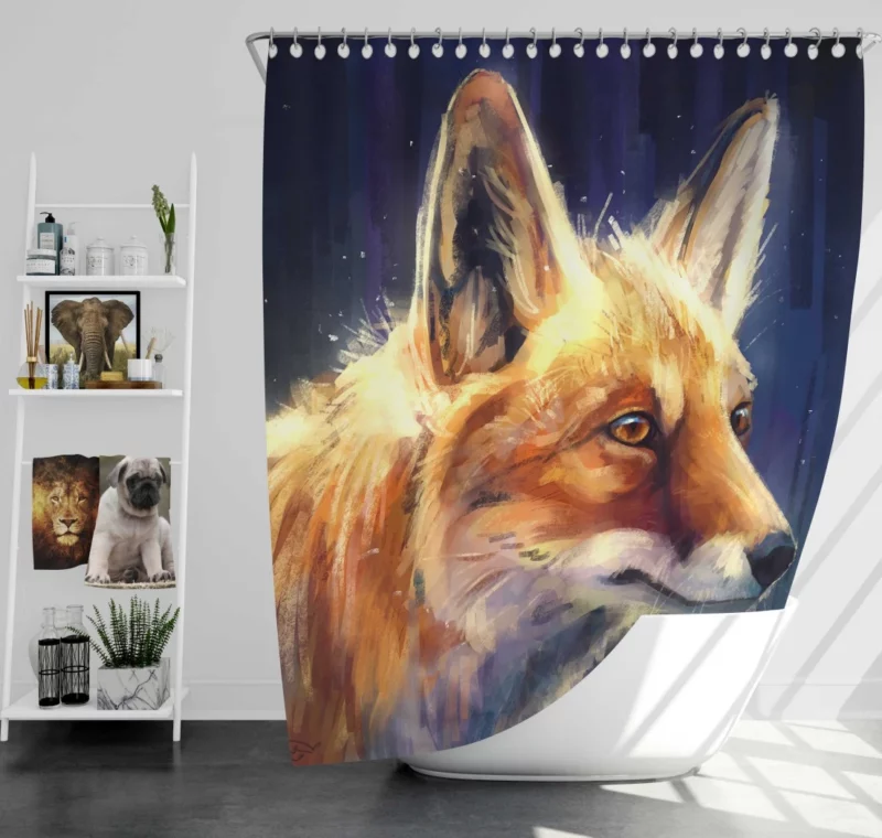 Sly Fox Intriguing Stare Wilderness Charm Shower Curtain