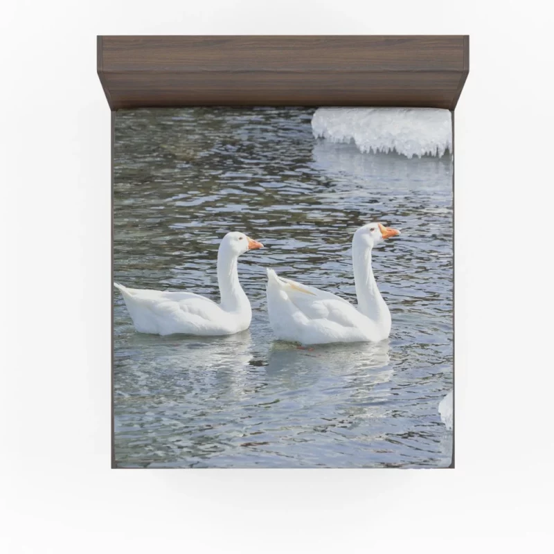 Snow Geese Icy Migration Aerial Wonder Fitted Sheet 1