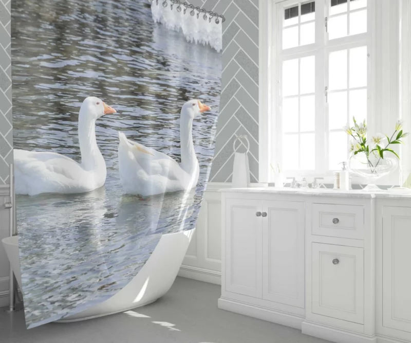 Snow Geese Icy Migration Aerial Wonder Shower Curtain 1