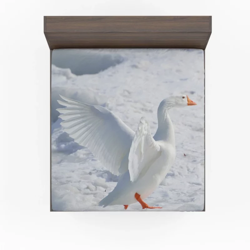 Snow Goose Frosty Essence Icy Avian Fitted Sheet 1