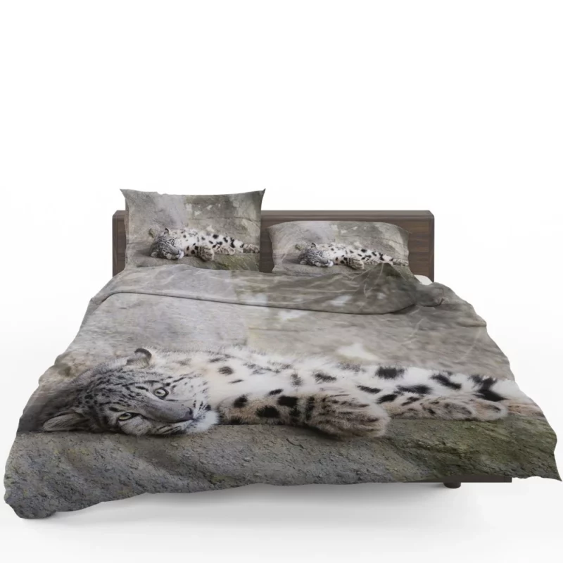 Snow Leopard Majestic Stance Arctic Beauty Bedding Set