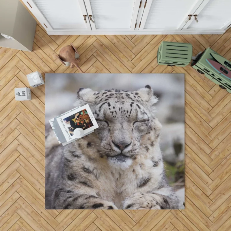 Snow Leopard Pristine Majesty Himalayan Rug