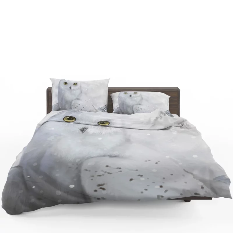 Snowy Owl Frosty Charm Artful Flight Bedding Set