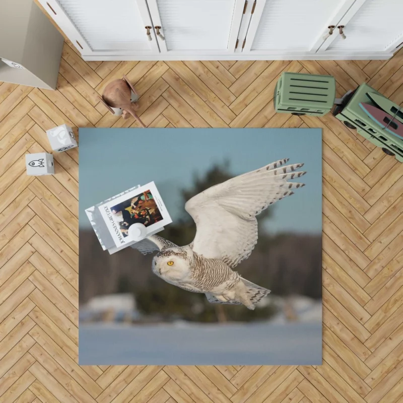 Snowy Owl Majestic Presence Nocturnal Watch Rug