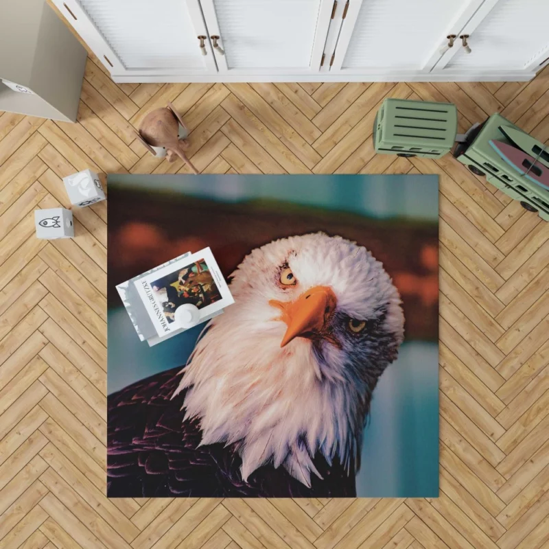 Soaring Majesty Bald Eagle Sky Hunting Rug