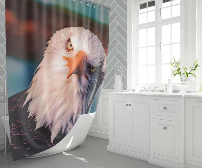 Soaring Majesty Bald Eagle Sky Hunting Shower Curtain 1